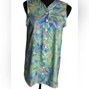 NWT Norcora Sleeveless Shirt Beautiful pastel beach colors Women's Size S